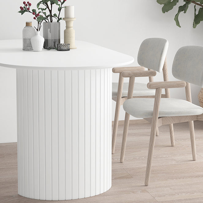 Contemporary Style Oval Dining Table Solid Wood Furniture for Dining Room