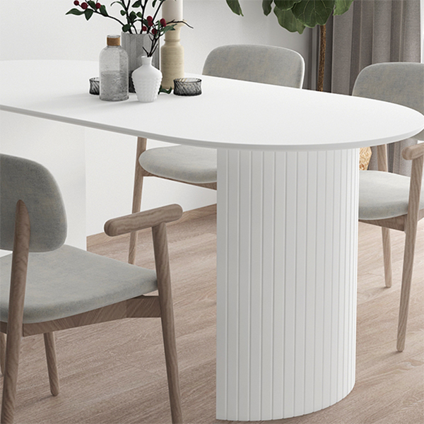 Contemporary Style Oval Dining Table Solid Wood Furniture for Dining Room