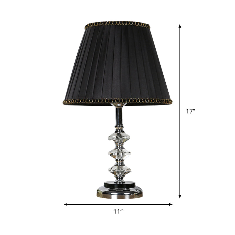 Simple Sweet Smant Simpured Night Light Light Clear K9 Crystal 1 Lámpara de mesa de sala de estar en negro