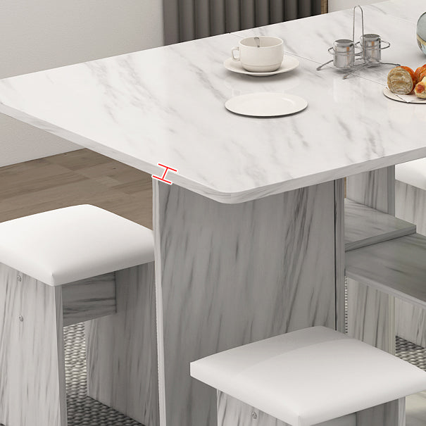 Contemporary Faux Marble Multifunction Table Single Rectangle Table (table only)