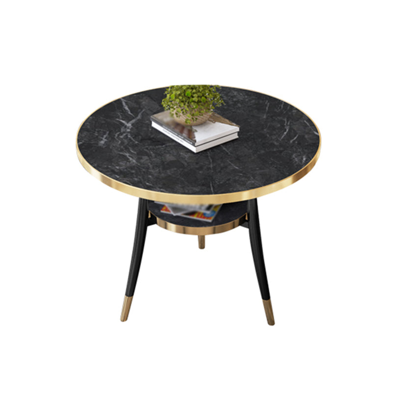 Mesa de comedor redonda contemporánea de metal mesa de comedor de madera fabricada con piernas