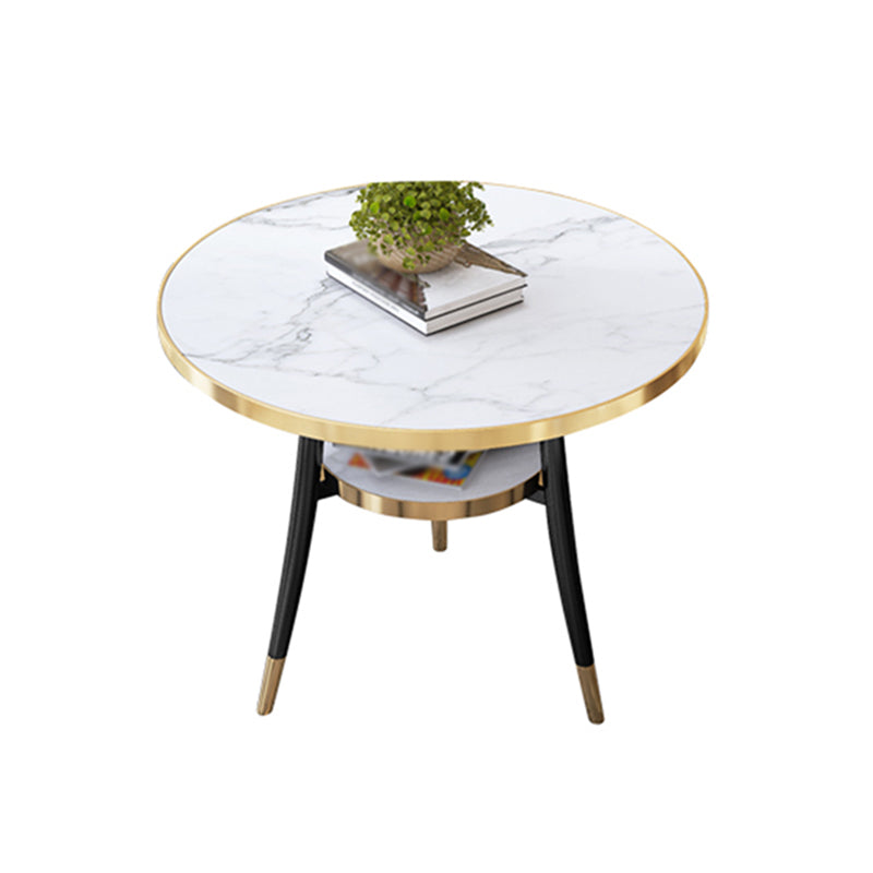 Mesa de comedor redonda contemporánea de metal mesa de comedor de madera fabricada con piernas