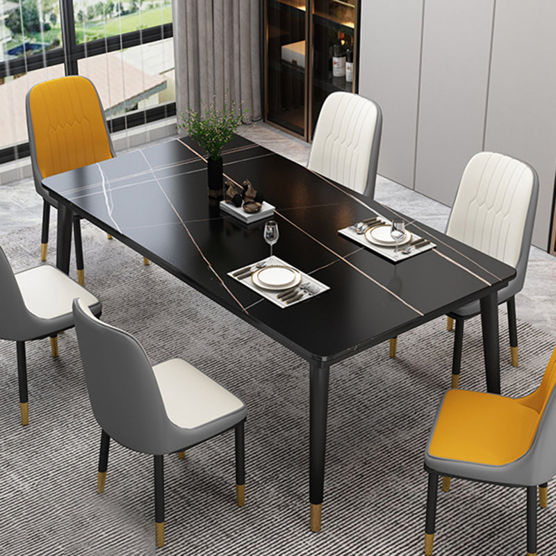 Moderne gesinterde stenen tafel, rechthoekige keukeneettafel met 4 poten