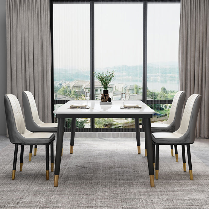 Moderne gesinterde stenen tafel, rechthoekige keukeneettafel met 4 poten