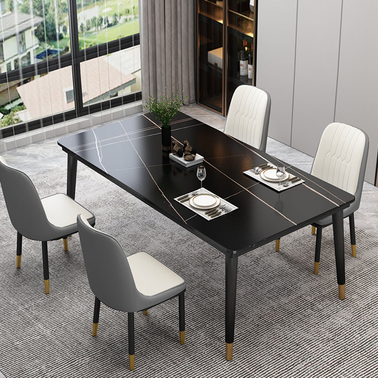 Moderne gesinterde stenen tafel, rechthoekige keukeneettafel met 4 poten