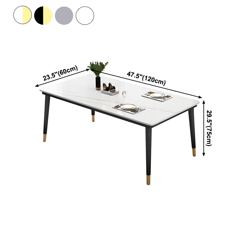 Moderne gesinterde stenen tafel, rechthoekige keukeneettafel met 4 poten