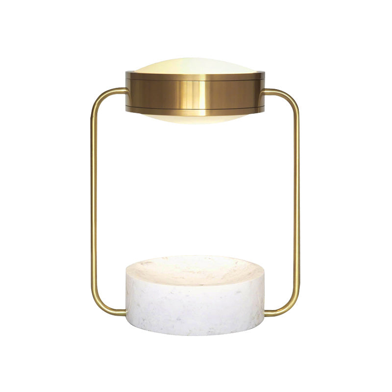 Éclairage de table de nuit ronde en métal moderniste 1-Bulb Éclairage de table de nuit réglable en or pour salle d'étude