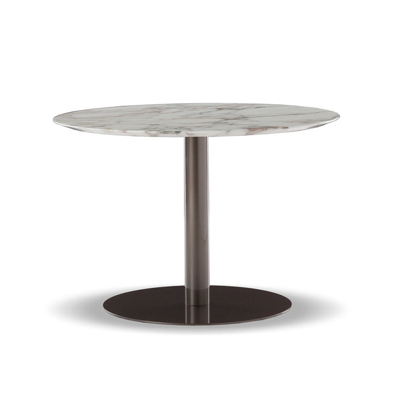 Metal Traditional Luxury Round Dining Table Marble Indoor Table Top with Pedestal Base