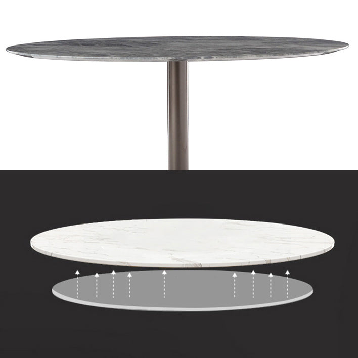 Metal Traditional Luxury Round Dining Table Marble Indoor Table Top with Pedestal Base