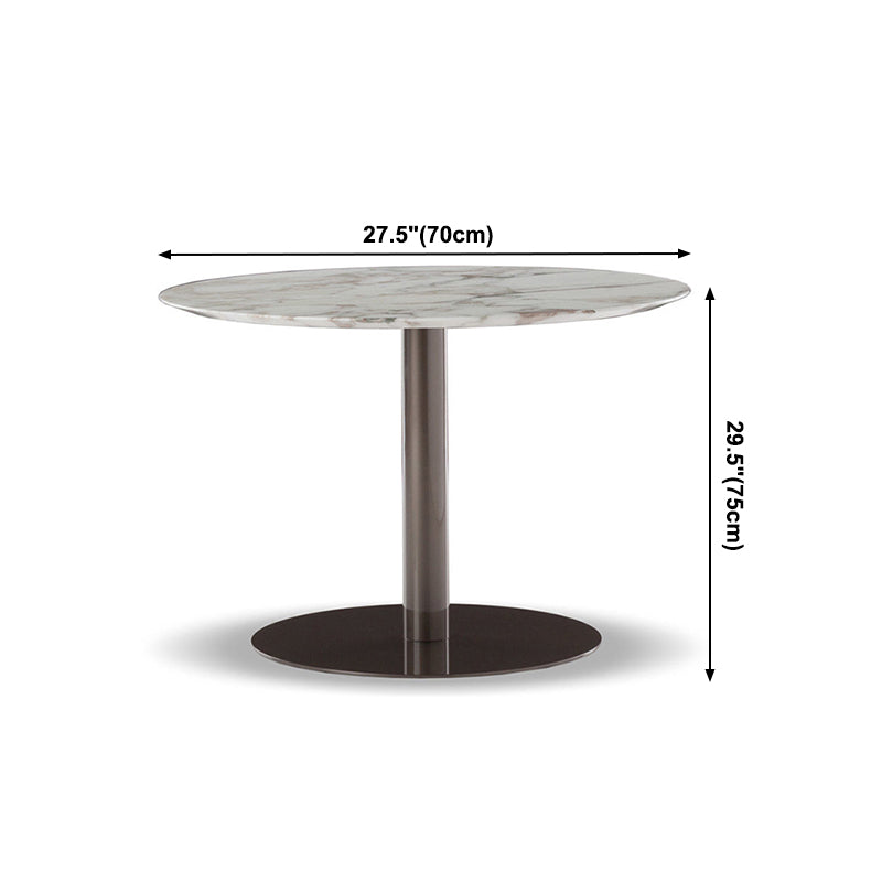 Metal Traditional Luxury Round Dining Table Marble Indoor Table Top with Pedestal Base