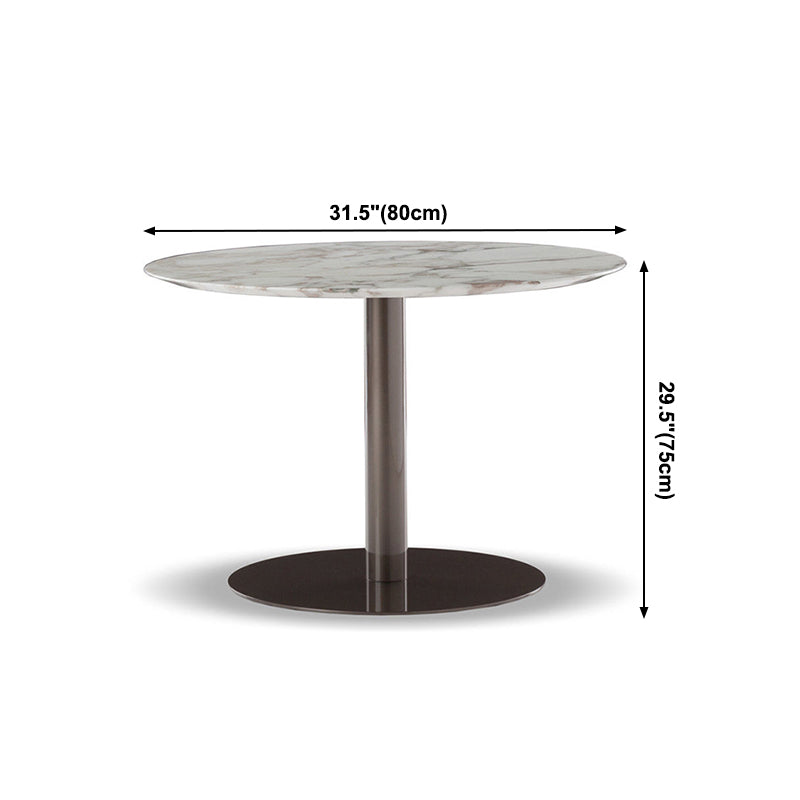 Metal Traditional Luxury Round Dining Table Marble Indoor Table Top with Pedestal Base