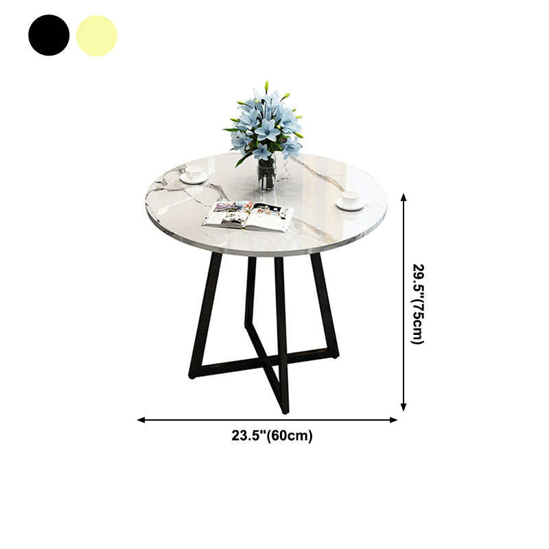 Metal Traditional Luxury Round Indoor Table Manufactured Wood Table with Sled Base