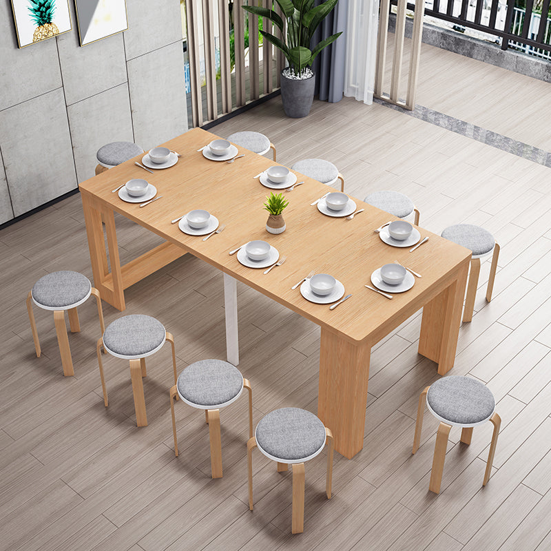 73 '' opvouwbare populier houten eettafel uitbreidbare rechthoektafel (alleen tafel)