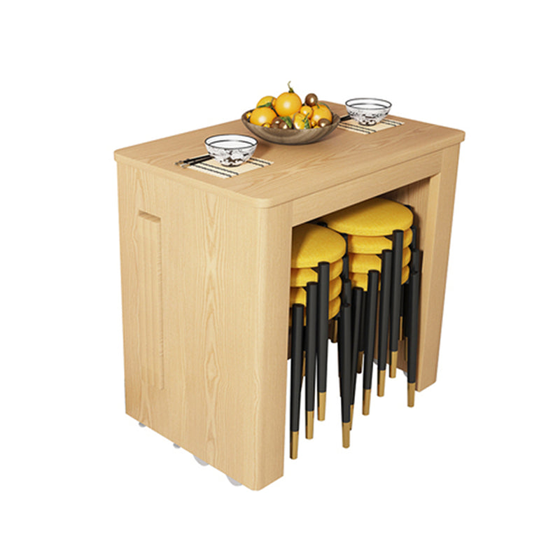 73 '' opvouwbare populier houten eettafel uitbreidbare rechthoektafel (alleen tafel)