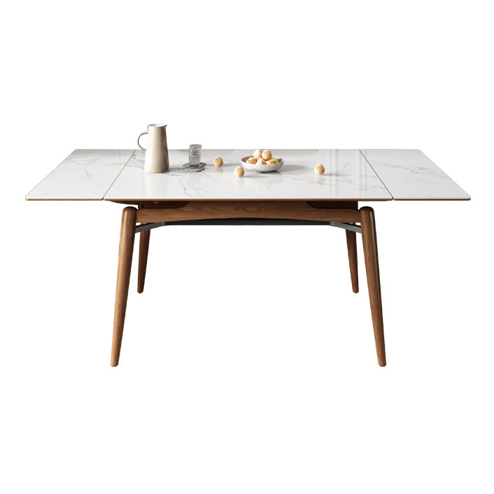Midcentury Stone Dining Table Rectangle 4 Legs Furniture,43.3"L x 31.5"W x 30.7"H