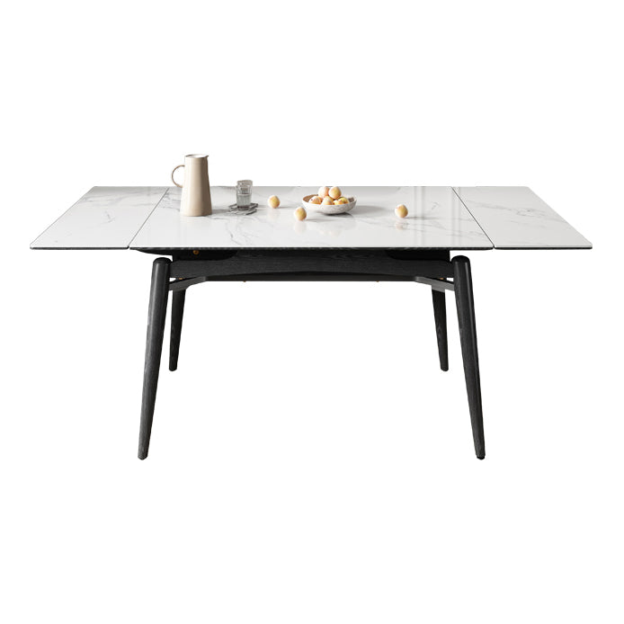 Midcentury Stone Dining Table Rectangle 4 Legs Furniture,43.3"L x 31.5"W x 30.7"H