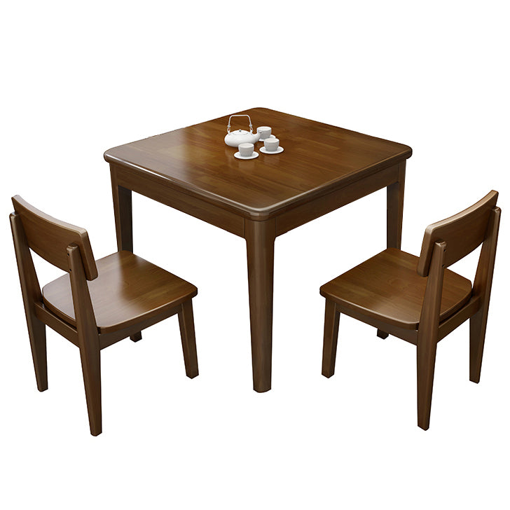 Simple Solid Wood Standard Dining Table Square Shape Kitchen Dining Table with 4 Legs Base