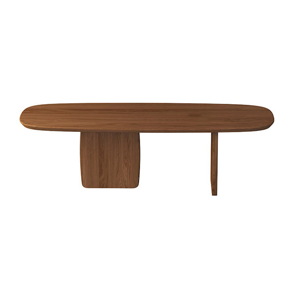Ovaal dennen vaste houten tafel eenvoud eetkamer collectie met dubbele voetstuk