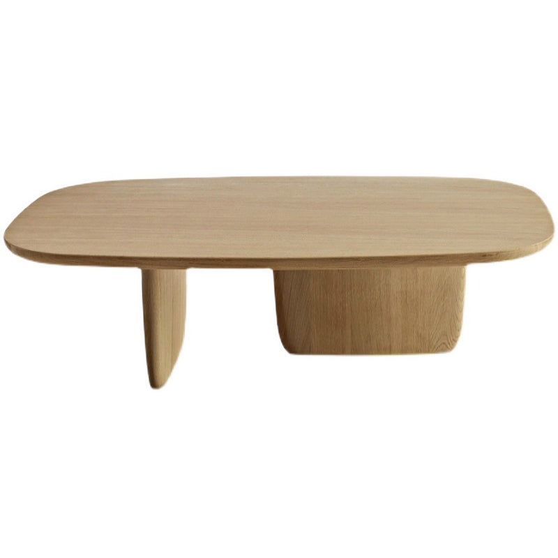 Ovaal dennen vaste houten tafel eenvoud eetkamer collectie met dubbele voetstuk