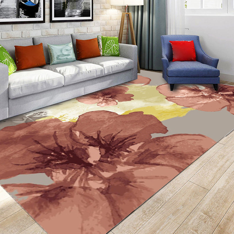 Colorful Modern Rug Polyester Geometric Print Area Rug Anti-Slip Area Rug for Home Decor