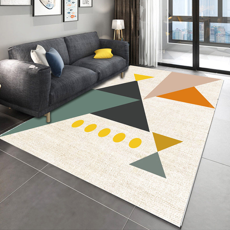 Colorful Modern Rug Polyester Geometric Print Area Rug Anti-Slip Area Rug for Home Decor