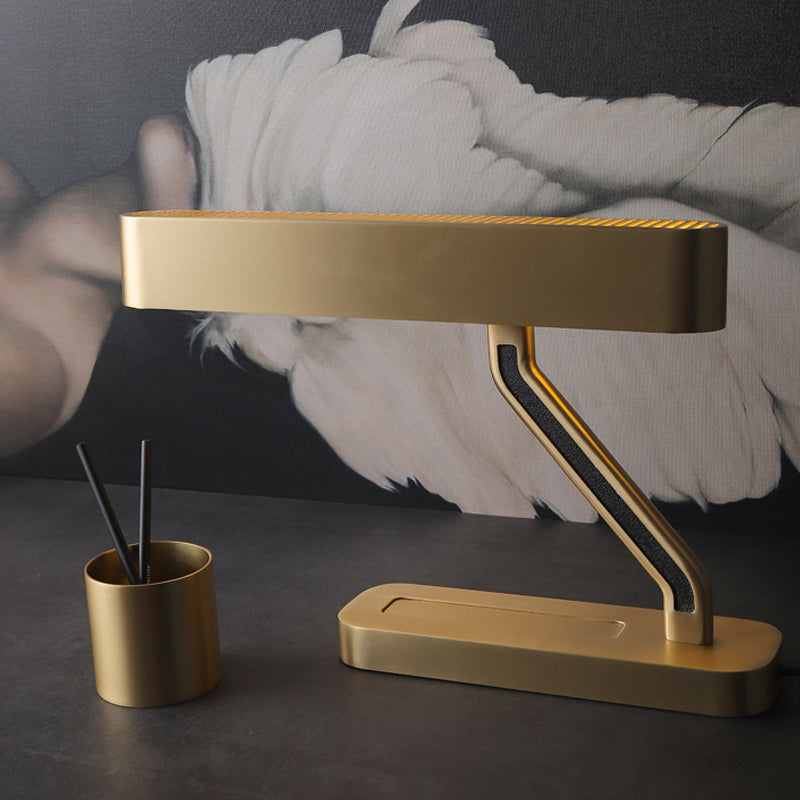 Gold Geometric Night Table Light Contemporary LED Metal Nightstand Lighting for Study Room