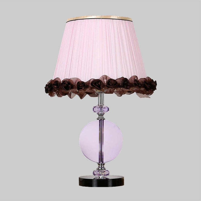Modernismo lampada da comodino a 1 lucciola lampada a pieghe rosa Night Table Lighting with K9 Crystal
