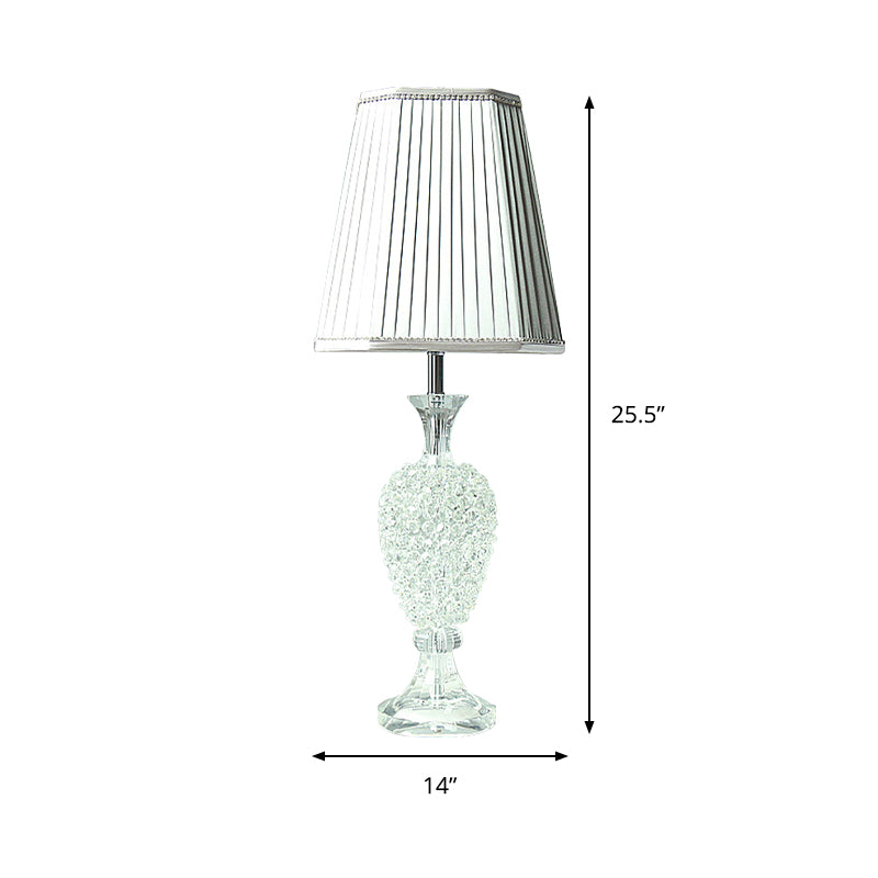 Lámpara de mesa gris de bulbo 1 de la urna de cristal K9 con sombra de imperio reunida
