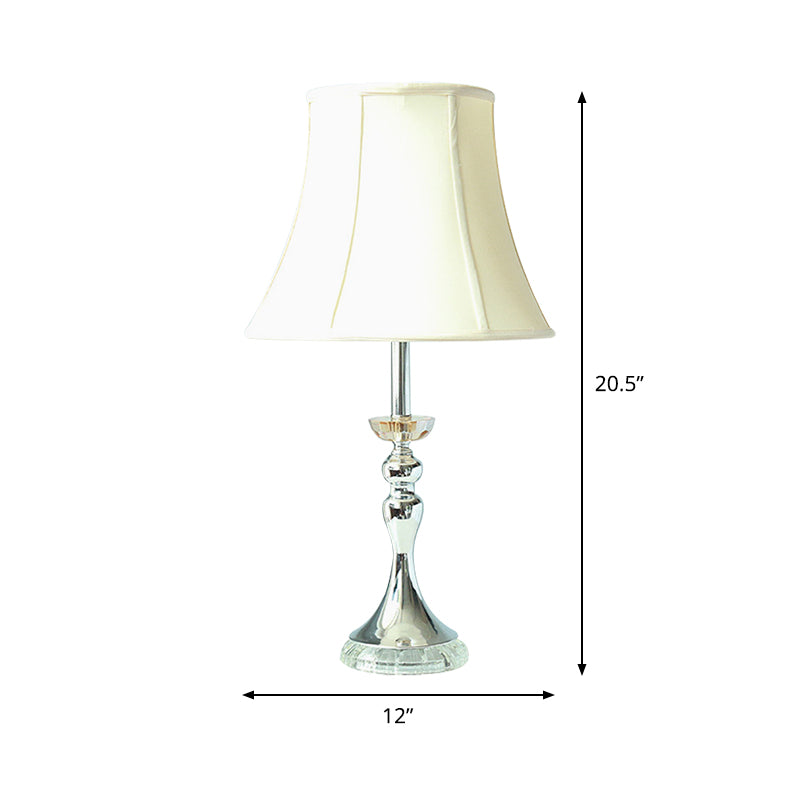 Lampada da comodino a 1 tratto da letto, luce da tavolo da notte contemporanea con base di cristallo a candela