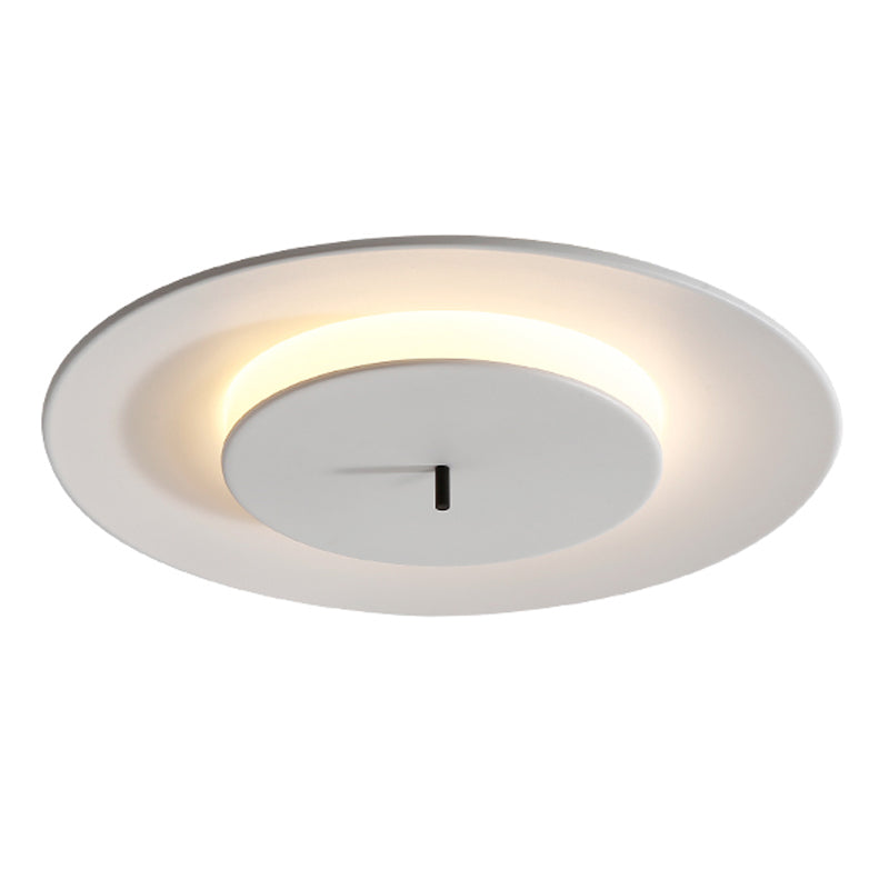 Modern Nordic LED Ceiling Fixture Lacquered Iron Circular Flush Mount with Acrylic Shade