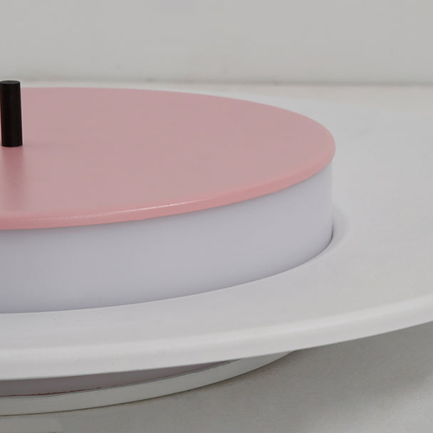 Modern Nordic LED Ceiling Fixture Lacquered Iron Circular Flush Mount with Acrylic Shade
