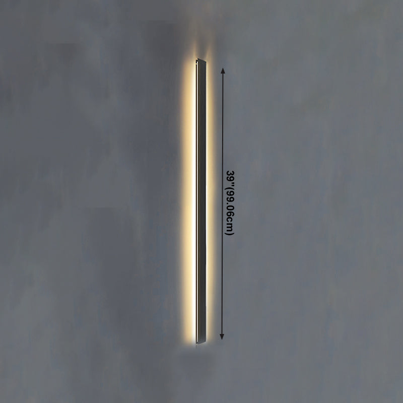 Modern Style Linear Wall Sconce Lights Metal 1 Light Wall Lighting Ideas in Black