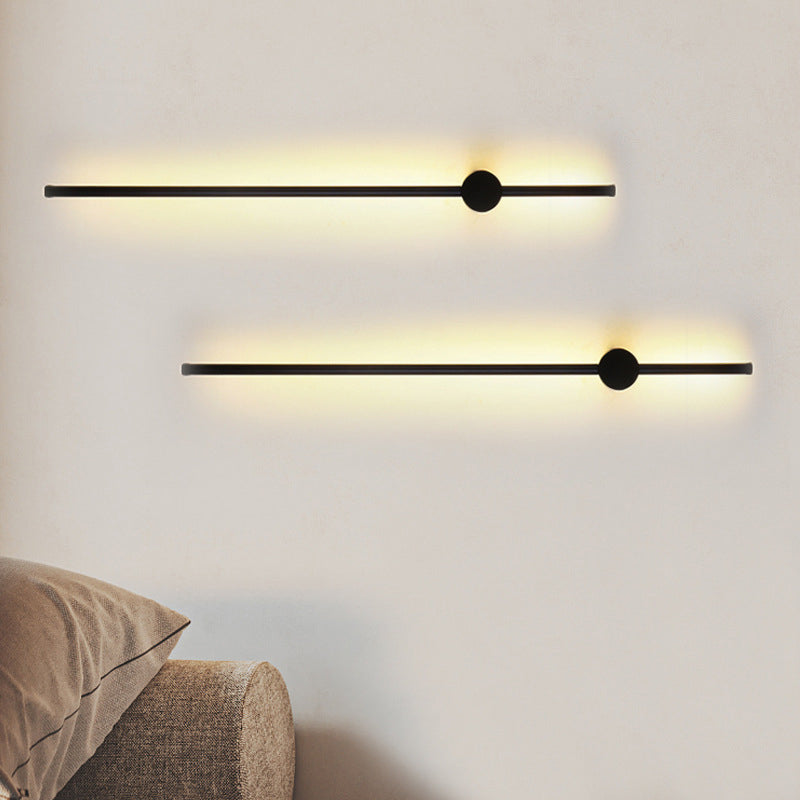 Estilo moderno Luces de apliques de pared lineal 1 Light Wall Lighting Accesors en negro