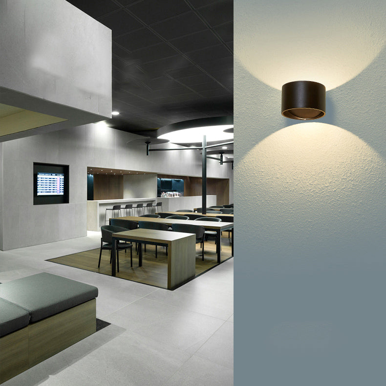 Contemporary Style Cylinder Wall Mounted Light Metal 2 Lights Wall Washer Sconce