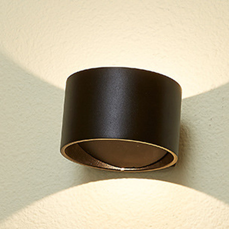 Contemporary Style Cylinder Wall Mounted Light Metal 2 Lights Wall Washer Sconce
