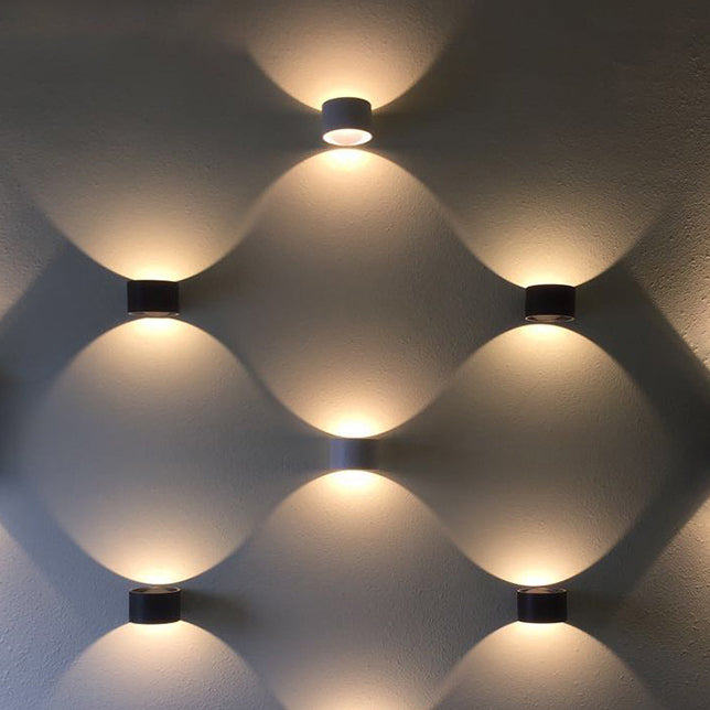 Contemporary Style Cylinder Wall Mounted Light Metal 2 Lights Wall Washer Sconce