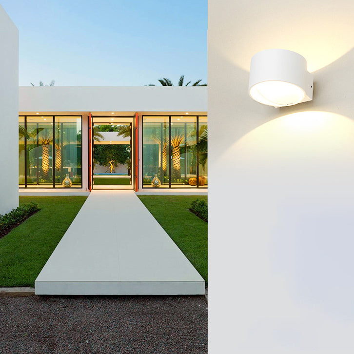 Cilíndrico de estilo contemporáneo Metal de pared de pared de 2 luces Agua de pared de la pared