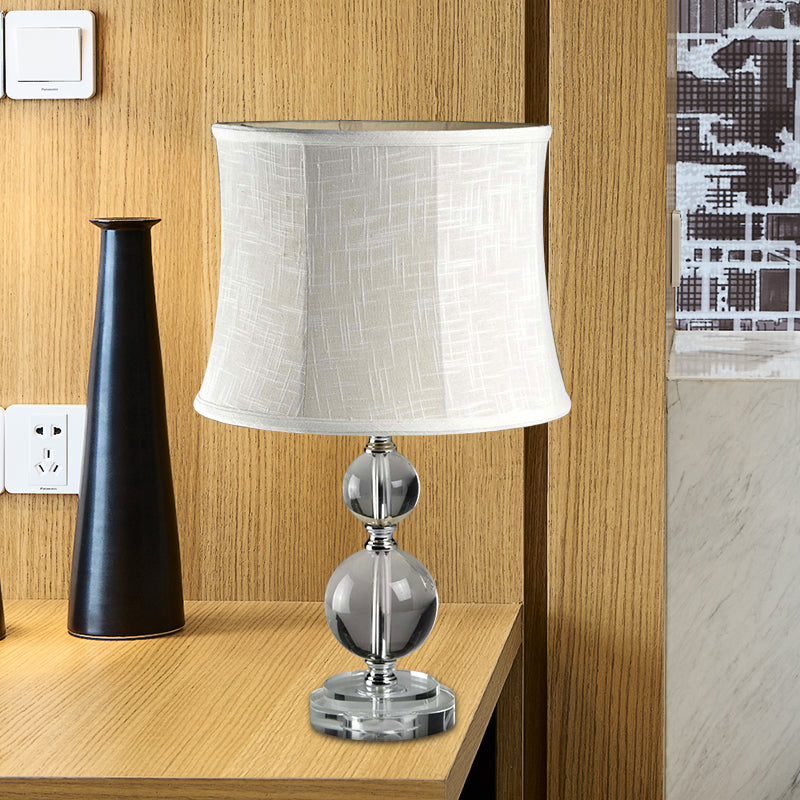Kristallkugel Tisch Beleuchtung Einfachheit 1 hellgraue Nachtlampe mit Trommelstoffschatten