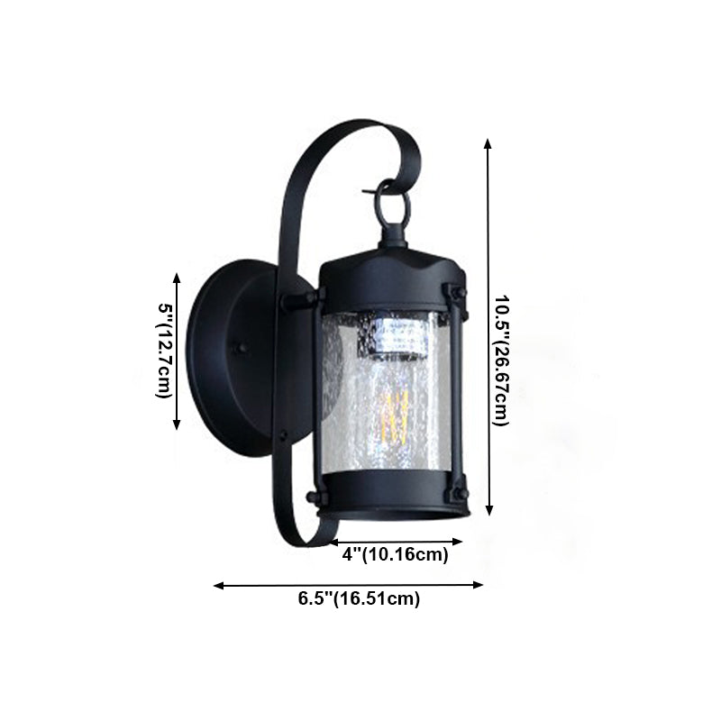 Style géométrique de style industriel lumières en métal 1 éclairage mural léger en noir