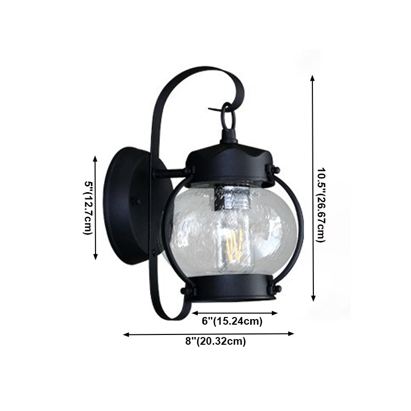 Style géométrique de style industriel lumières en métal 1 éclairage mural léger en noir