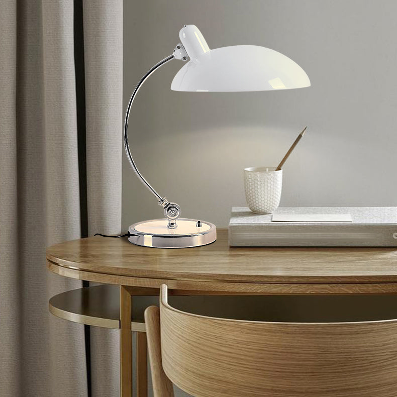 Lampada da tavolo regolabile a filo a cupola lampade da tavolo a singola luce metallica per camera da letto
