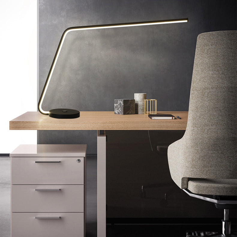Linear 1 Light Table Light Contemporary Metal Night Table Lamps for Study Room