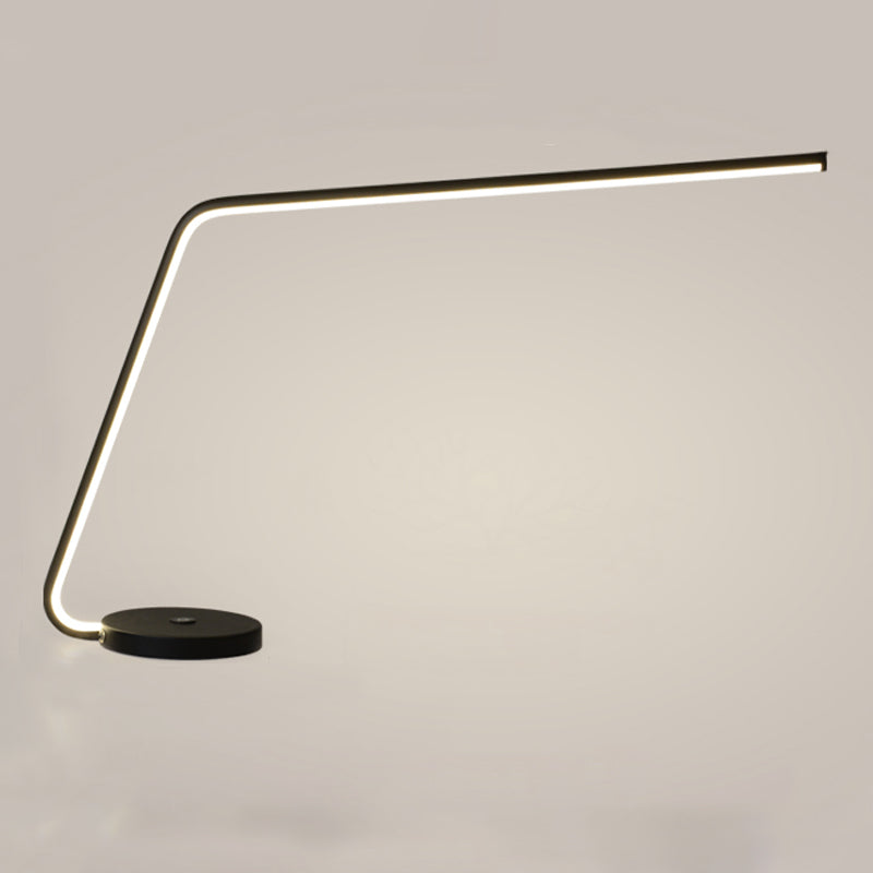 Linear 1 Light Table Light Contemporary Metal Night Table Lamps for Study Room