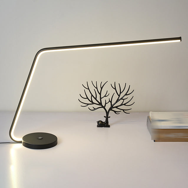 Linear 1 Light Table Light Contemporary Metal Night Table Lamps for Study Room