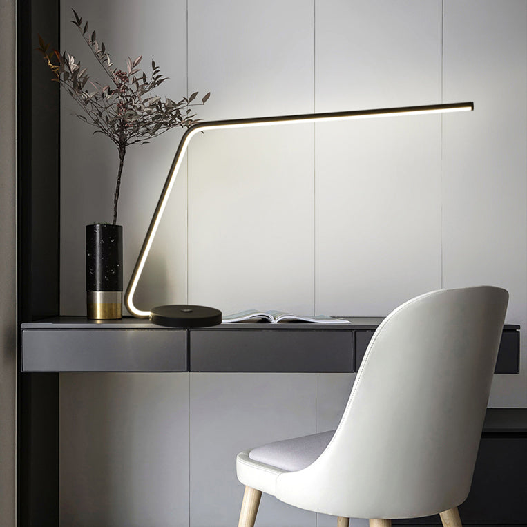 Linear 1 Light Table Light Contemporary Metal Night Table Lamps for Study Room