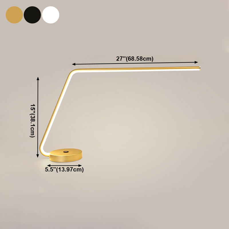 Linear 1 Light Table Light Contemporary Metal Night Table Lamps for Study Room