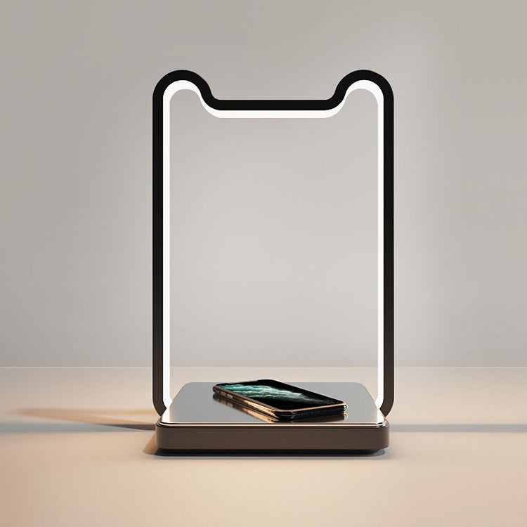 Linear 1 Light Nightstand Lamp Contemporary Metal Night Table Lamps for Bedroom