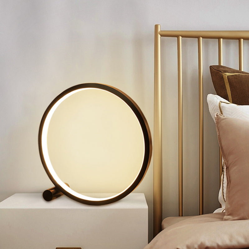 Lampada da tavolo Circle 1 luce Lampade da comodino contemporanee in metallo per camera da letto