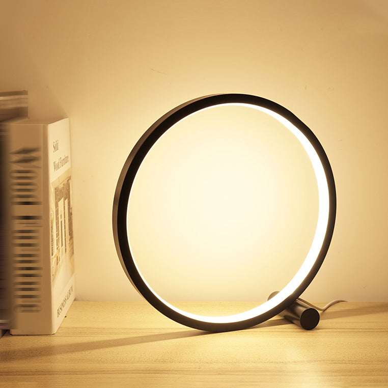 Lampada da tavolo Circle 1 luce Lampade da comodino contemporanee in metallo per camera da letto