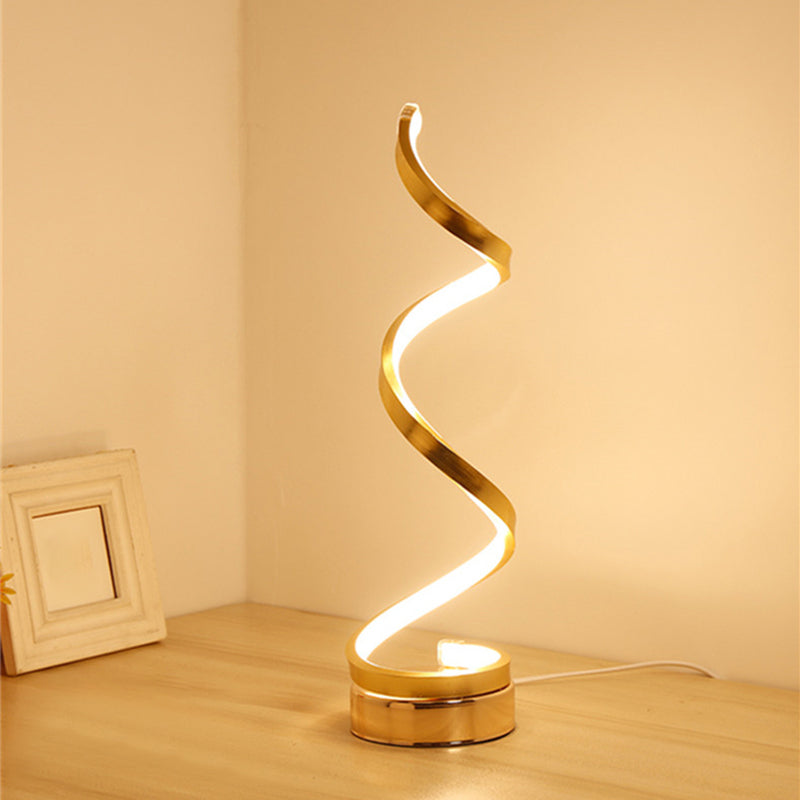 Linear 1 Light Table Lamp Contemporary Metal Nightstand Lamps for Bedroom